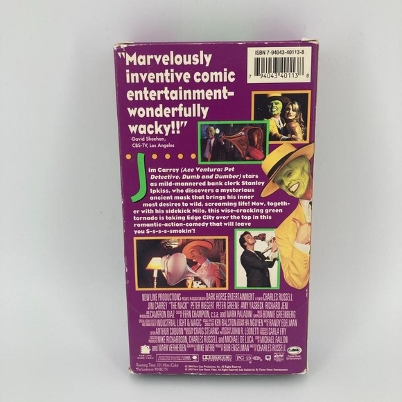 The Mask VHS Jim Carrey 1995 Comedy Tape Fantasy Zero To Hero PG-13 - Picture 2 of 5